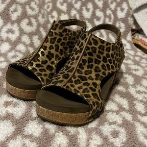 Corky animal print wedge sandal
